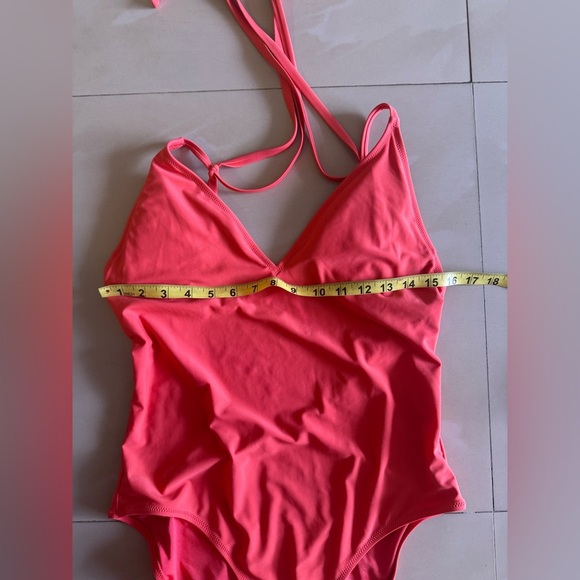 Swimsuit Aerie Orange One Piece  Full Coverage Tank Swimsuit Bathing Size L - Picture 11 of 14